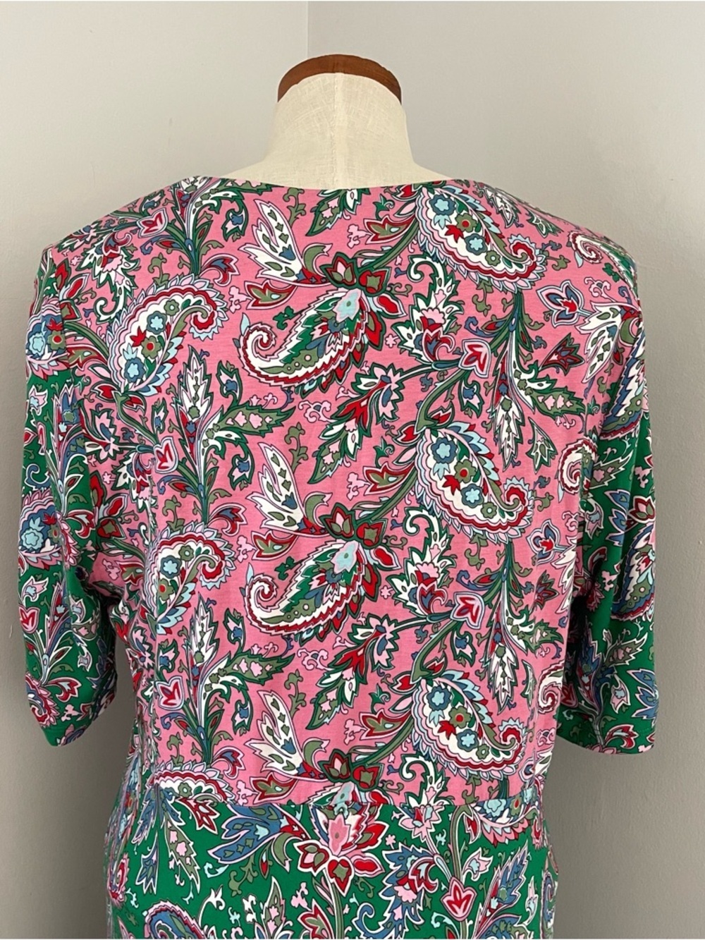 Garden Party Boden Pink and Green paisley print midi dress size 14 worn once - Picture 5 of 7